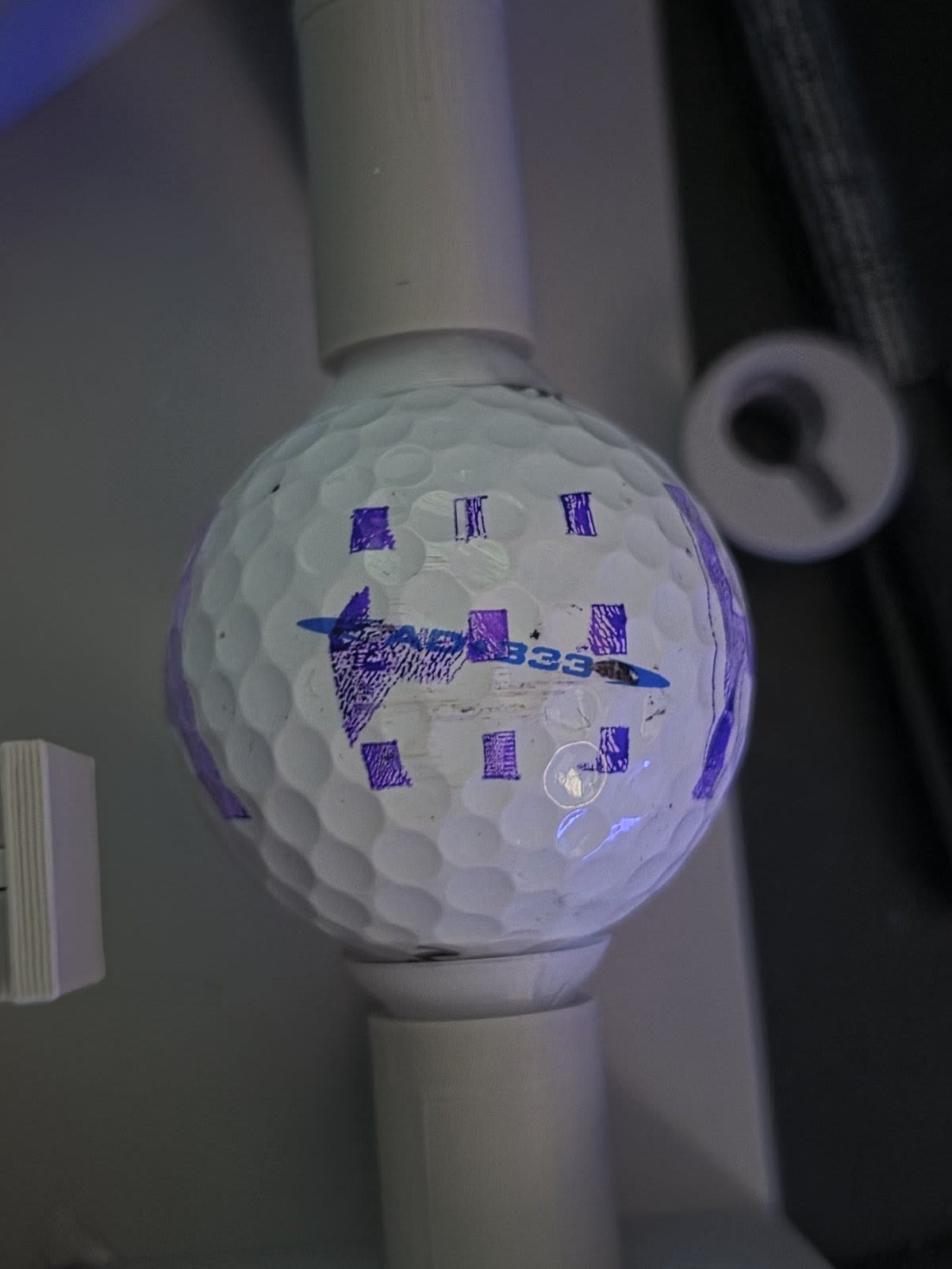 Calibration test print used to diagnose rotary slip on the golf ball plotter