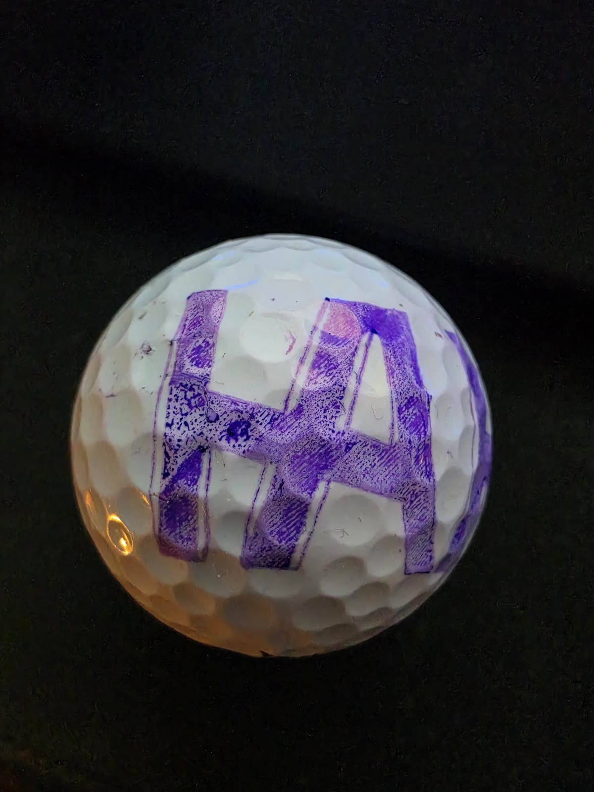 Outline and infill misalignment test print on the golf ball plotter before the slipping issue was diagnosed