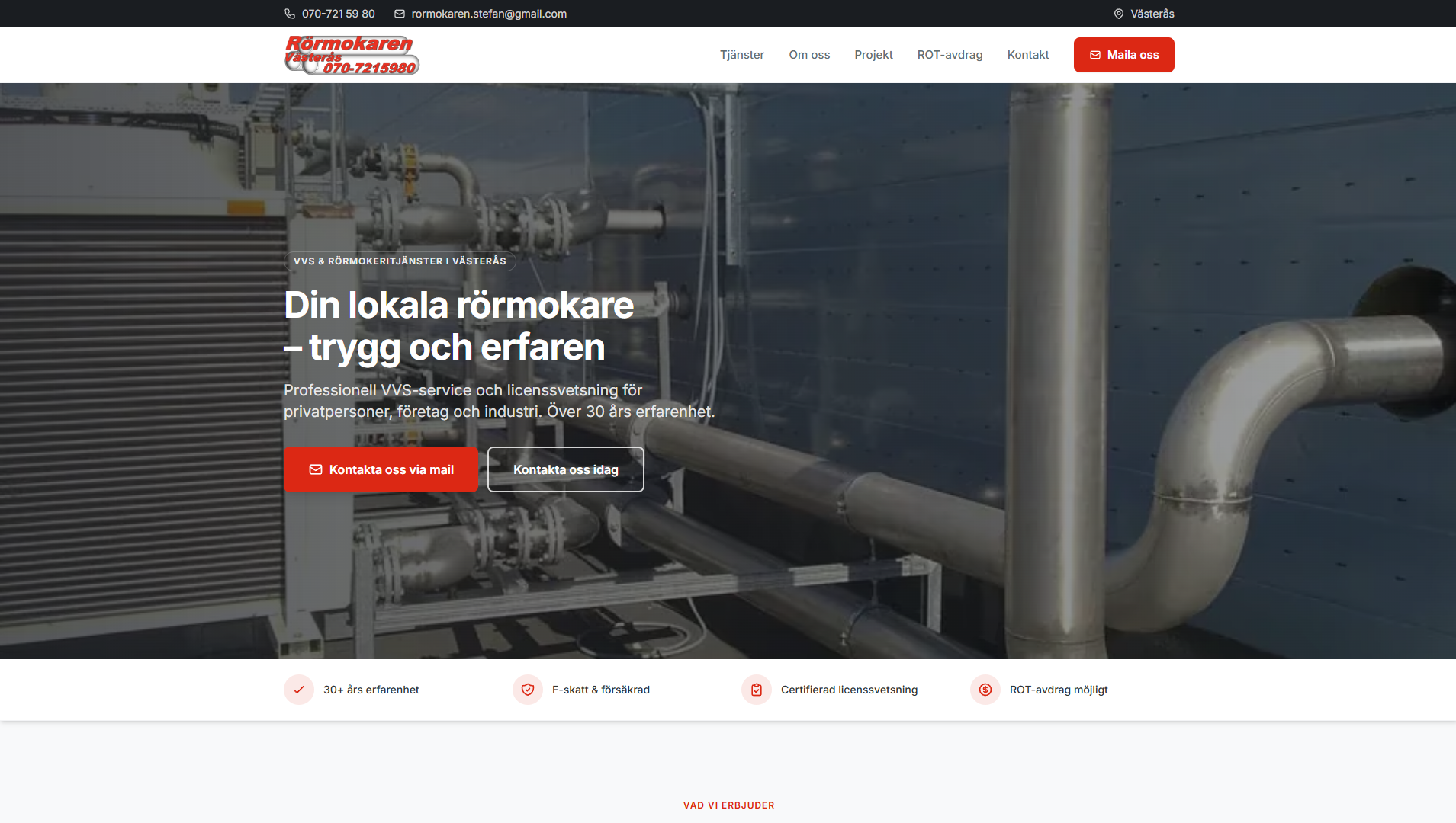 Preview illustration for the Rörmokaren Västerås case study